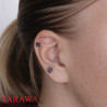 Piercing oreille cartilage cristal violet carré - Tarawa.com