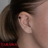 Piercing oreille cartilage cristal noir carré - Tarawa.com