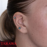 Piercing oreille cartilage cristal turquoise carré - Tarawa.com