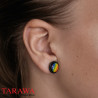 Piercing oreille faux plug noir logo Gaypride- Tarawa piercing