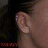 Piercing oreille 5 cristaux - Piercing Tarawa