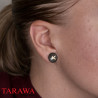Faux piercing plug playboy bisou noir et blanc  - Tarawa.com
