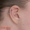 Piercing Hélix bouclier cristal rose - Tarawa.com