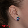 Faux piercing plug playboy bleu et rouge - Tarawa.com