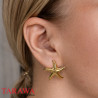 Boucles d’oreilles étoile de mer en acier inoxydable doré – Vibe solaire & texture martelée (vendues à la paire)
