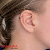 Piercing anneau nez et oreille en titane vert