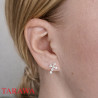 Boucles d'oreilles clous croix en argent 925