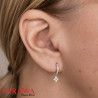 Boucles d'Oreilles Créoles avec Pendentif Diamanté en Argent