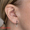 Boucles d'Oreilles Créoles Étoile en Argent avec Zircons