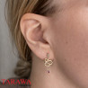 Boucles d'oreilles serpent en plaqué or avec pierres précieuses
