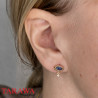 Boucles d’oreilles œil en plaqué or 18 carats – Zircon bleu éclatant (vendues à la paire)
