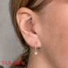 Boucle d’oreille créole étoile zircon plaqué or – vendu à l’unité