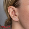 Boucle d’oreille plaqué or triple zircon – éclat raffiné (vendue à l’unité)