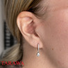 Boucles d'oreilles en argent créoles avec pendant CZ