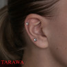 Piercing oreille acier essence cristal rond - Tarawa Piercing