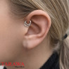 Anneau de piercing en titane double rangé