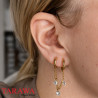Anneaux d'oreille relié chaine avec CZ doré