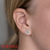 Boucles d'oreilles en argent étoile CZ et billes
