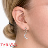 Boucles d'oreilles lune pendante CZ