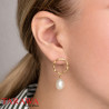 Boucles d'oreilles ronde avec perle pendante