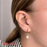 Boucles d'oreilles petite créole perle pendante