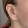 Boucles d'oreilles croix chrétienne - Paire de boucles d'oreilles