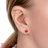 Boucles d'oreille plaqué or pomme rouge