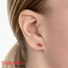 Boucles d’oreilles enfant en plaqué or 18 carats – Pastèque colorée (vendues à la paire)