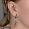 Boucles d'oreilles créoles articulées pendentif serpent