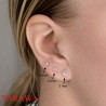 Boucles d'oreille acier noir cristal blanc  - Tarawa.com
