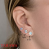 Boucles d'oreille acier noir cristal blanc  - Tarawa.com
