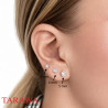 Boucles d'oreille acier noir cristal blanc  - Tarawa.com