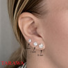 Boucles d'oreille acier noir cristal blanc  - Tarawa.com