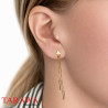 Boucles d'oreilles triangle avec chaine et poids doré