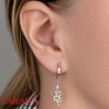 Boucles d'oreilles anneau serpent pendante en argent