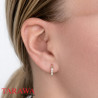 Boucles d'oreilles anneau 5 cristaux en argent