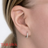 Boucles d'oreilles anneau cristal en argent