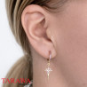 Boucles d'oreilles anneau étoile pendant plaqué or