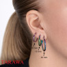 Boucles d'oreilles créoles en acier chirurgical de couleur arc en ciel
