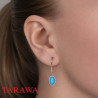 Boucles d'oreilles en Argent 925, avec cabochon turquoise