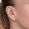 Boucles d'oreille anneau acier chirurgical Or rose strass
