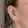 Boucles d'oreilles anneau 4 fleurs CZ en argent