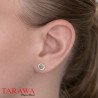 Boucles d'oreilles plaqué or ronde turquoise