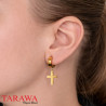 Boucles d'oreilles croix acier doré