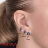 boucles oreille couleur essence avec bille