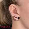boucles oreille acier noir avec bille