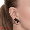 Boucles oreille acier chirurgical cristal noir