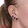 Boucles oreille acier chirurgical cristal noir