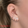 Boucles oreille doré cristal carré