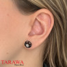 Boucle d'oreille acier fleur tribal - Tarawa.com